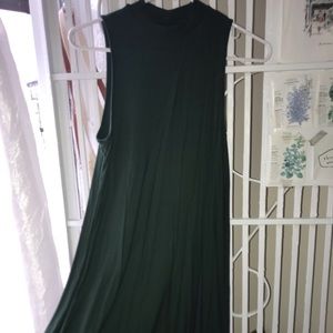 Forest Green Collared T-Shirt Dress